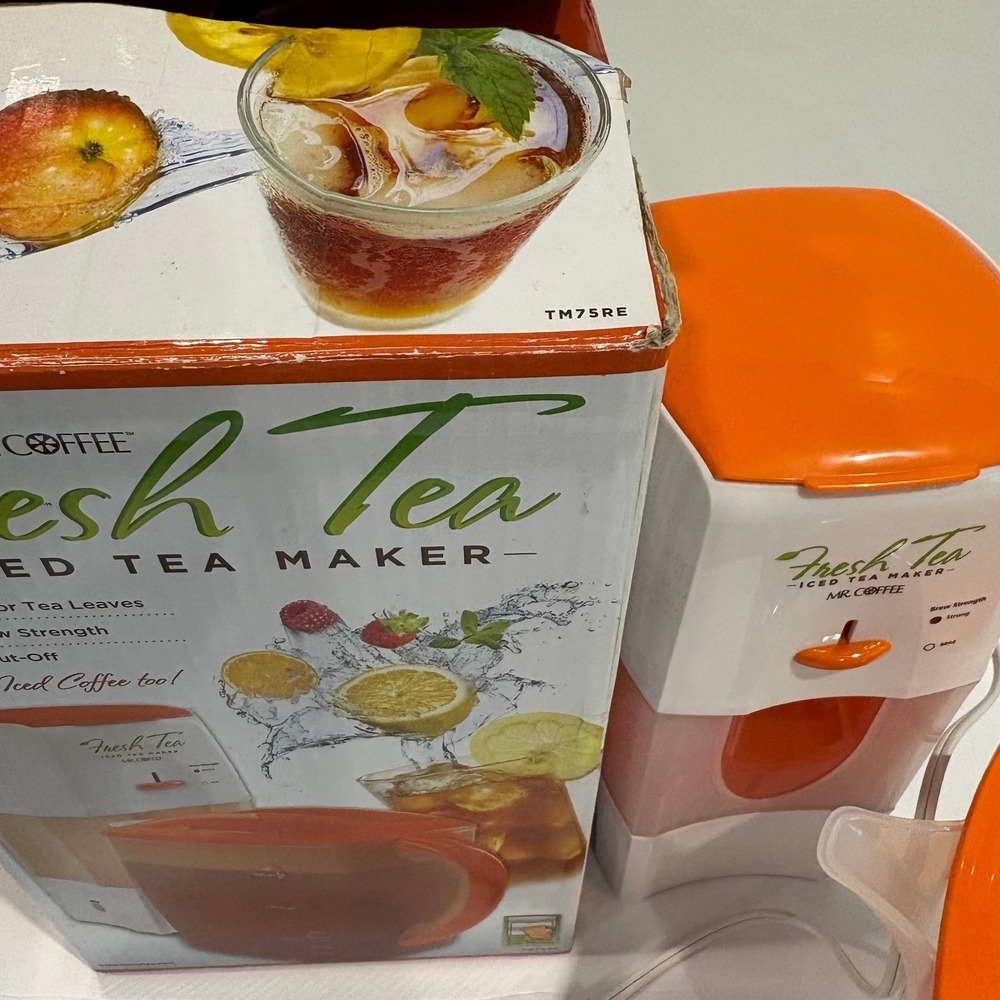 NEW Mr. Coffee FRESH TEA Fast Brew 3-Quart Iced Tea Maker Machine ORANGE TM75 - Picture 9 of 10